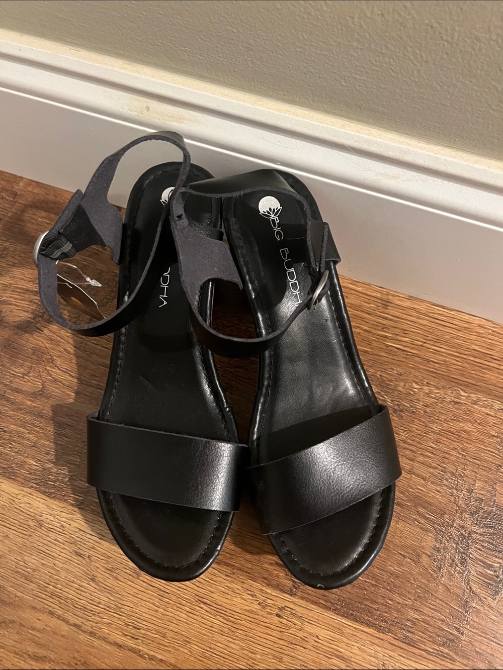 Big Buddha Black Ankle-Strap  Sandals NWT